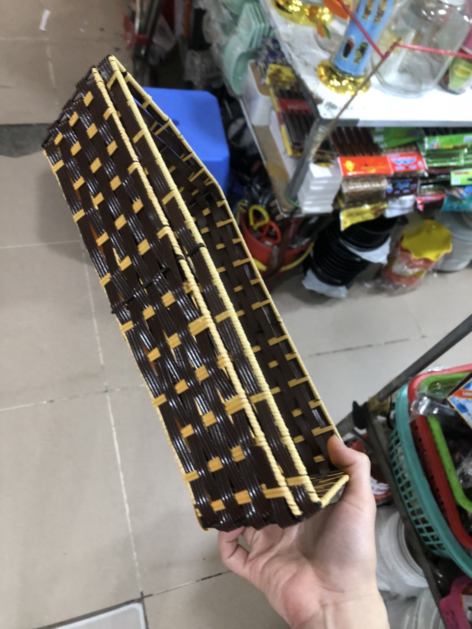 Rổ nhựa giả mây chữ nhật