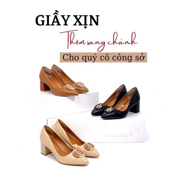 Giầy Cao Gót Nữ Gót Trụ Cao 5cm VNXK