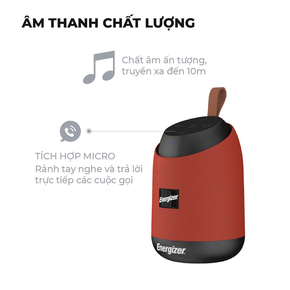Loa Bluetooth ENERGIZER BTS-061 kiêm sạc dự phòng