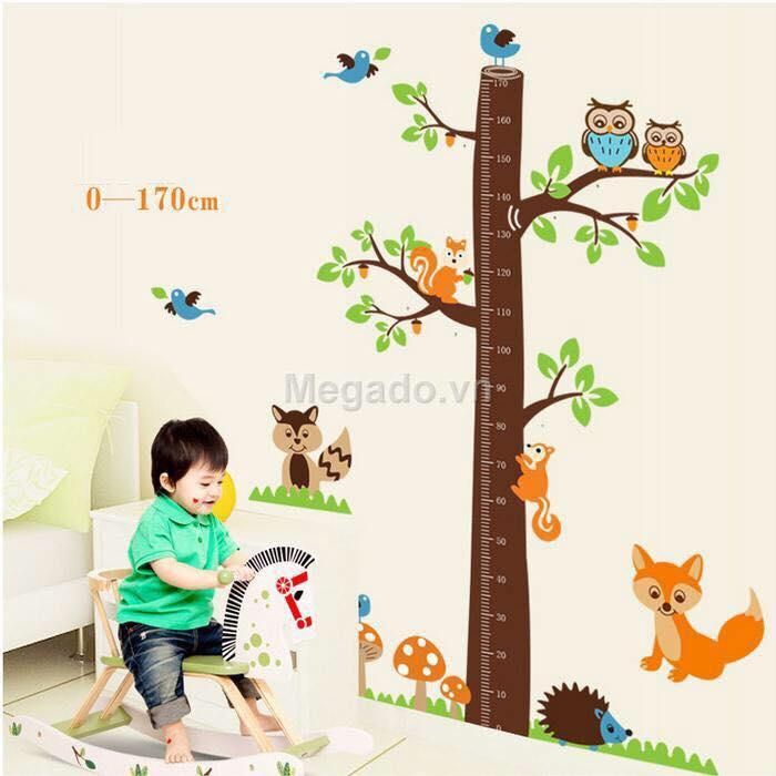 Decal dán tường mẫu thước đo sóc cỡ lớn