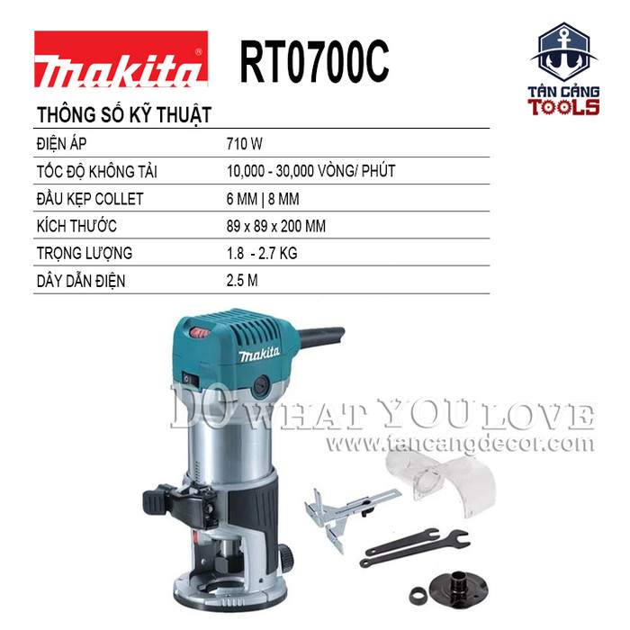 Máy Phay Makita RT0700C Cốt 6.35 - 9.52 mm 710W