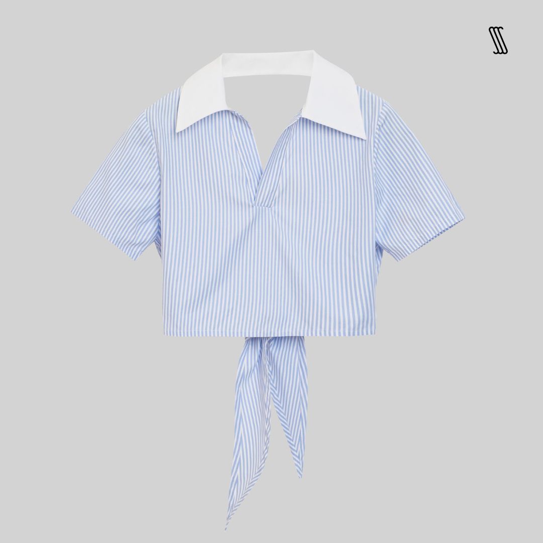 Áo sơ mi nữ SSSTUTTER hở lưng cột nơ có cổ SUMMER SET SHIRT 22