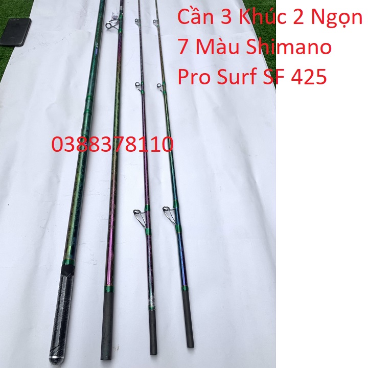 Cần ba khúc 2 ngọn 7 màu pro surf sf 425