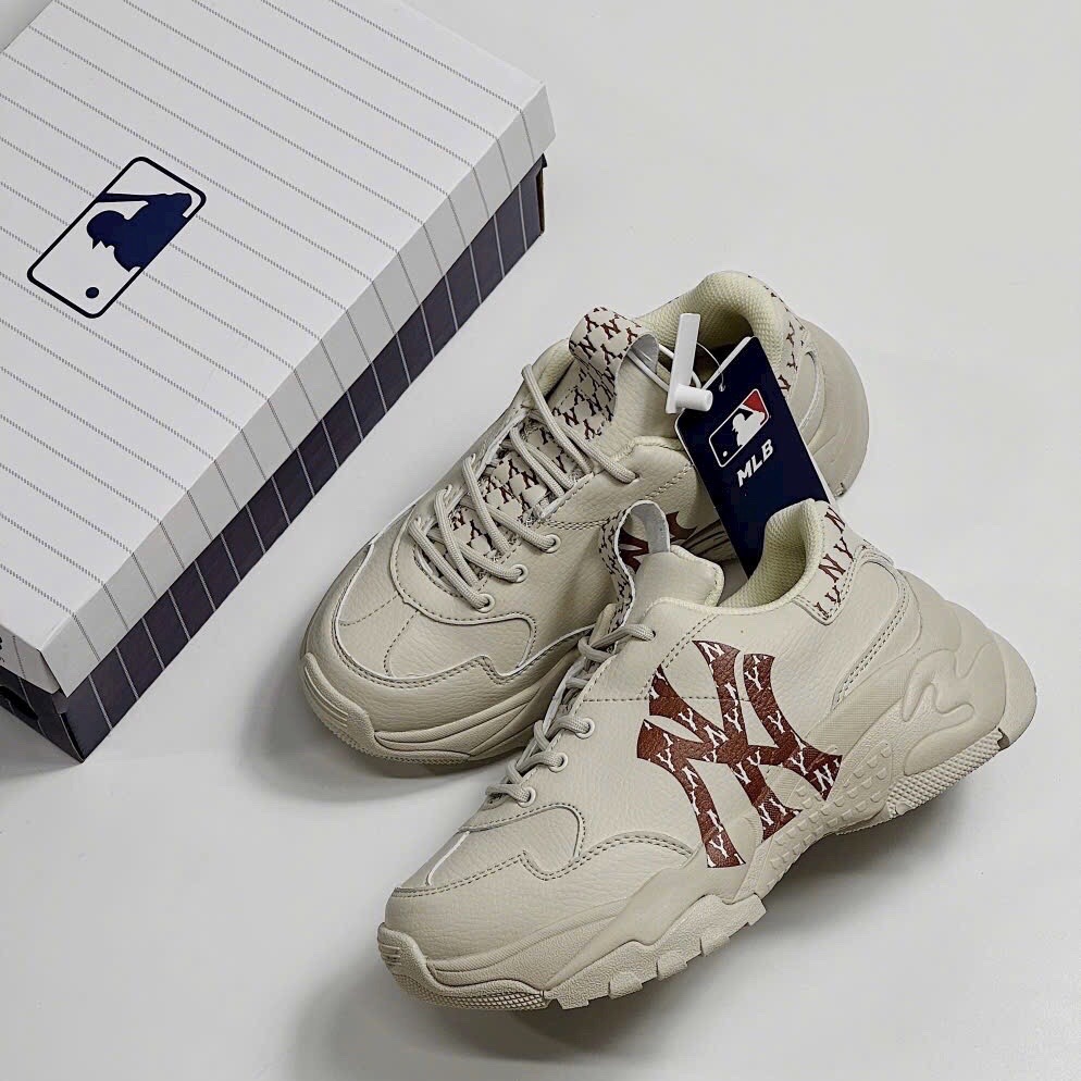 [TẶNG HỘP+ BILL+TẤT] Giày thể thao nam nữ MLB monogram NY nâu hàng cao cấp size 36-43