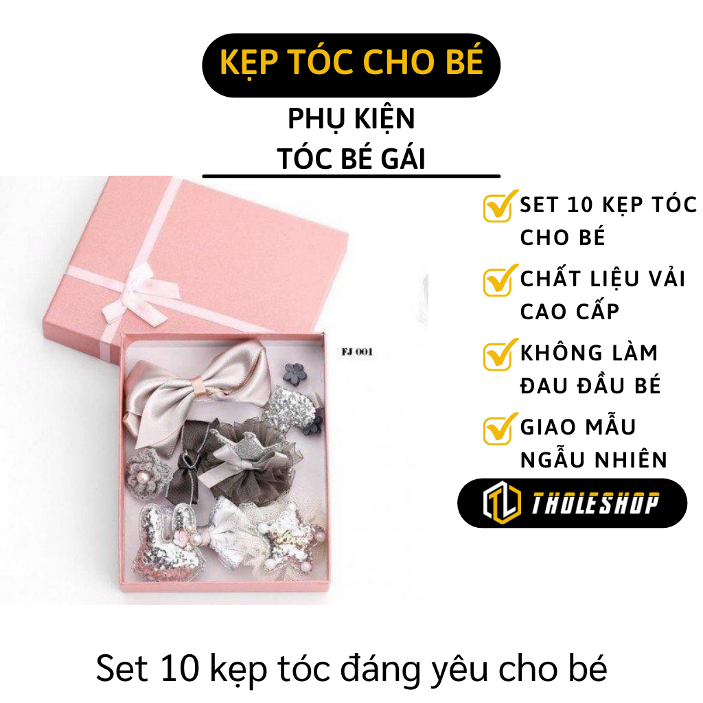 Kẹp tóc cho bé - Set 10 kẹp tóc băng đô cho bé gái - Kẹp tóc cho bé gái - Kẹp tóc - Kẹp tóc băng đô cho bé