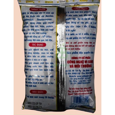 Chế Phẩm EM Ủ Phân hưu cơ - ủ Cá - Emic gói 200gram