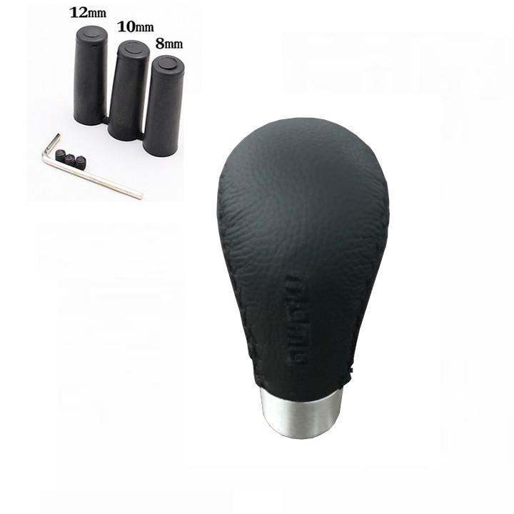 Tay nắm cần số ô tô, xe hơi bọc da thật 100% dùng cho số tự động momo-2d