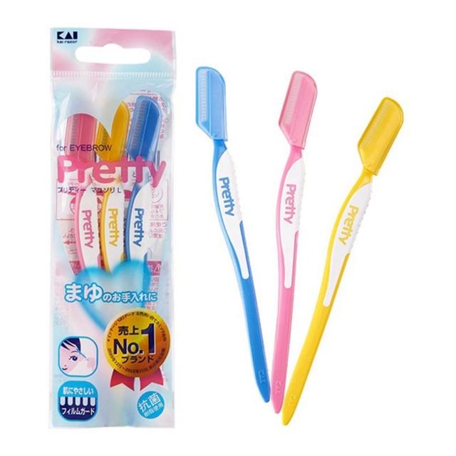 Set 3 dao cạo lông mày Pretty KAI Nhật Bản