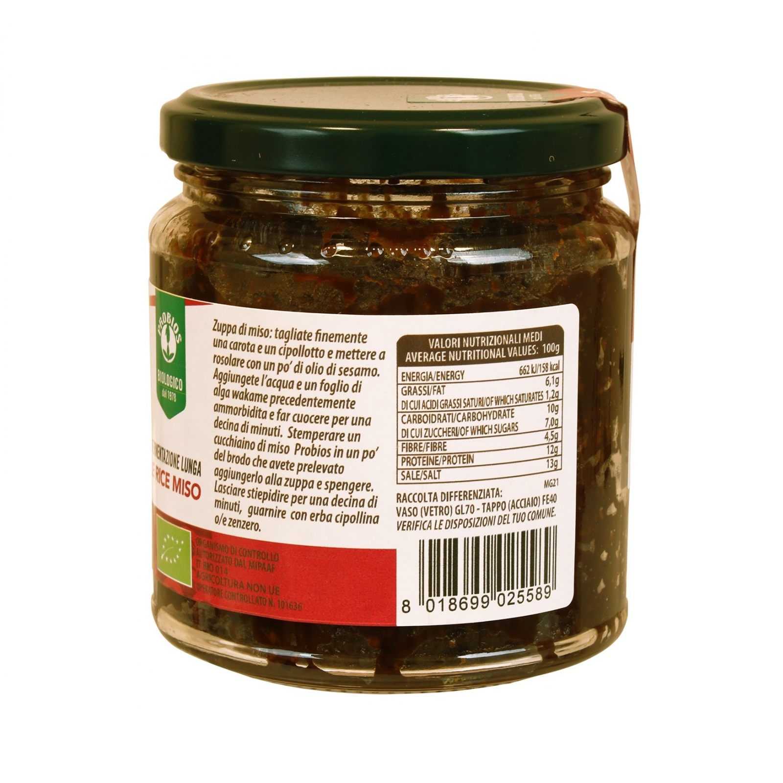 [Probios]Tương Miso hữu cơ (Organic Whole Rice Miso) - 300gr