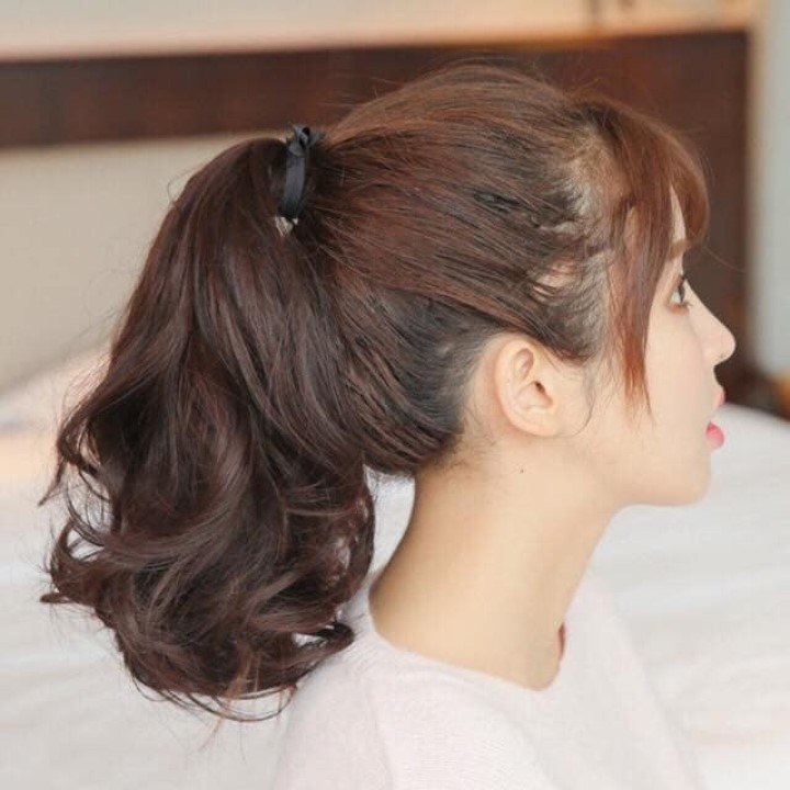 TÓC GIẢ BUỘC XOĂN LỬNG DÀI 25CM