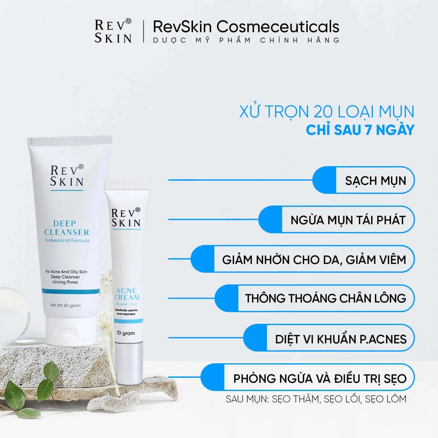 Sữa Rửa Mặt trị mụn REVSKIN DEEP CLEANSER - Dolly Beauty