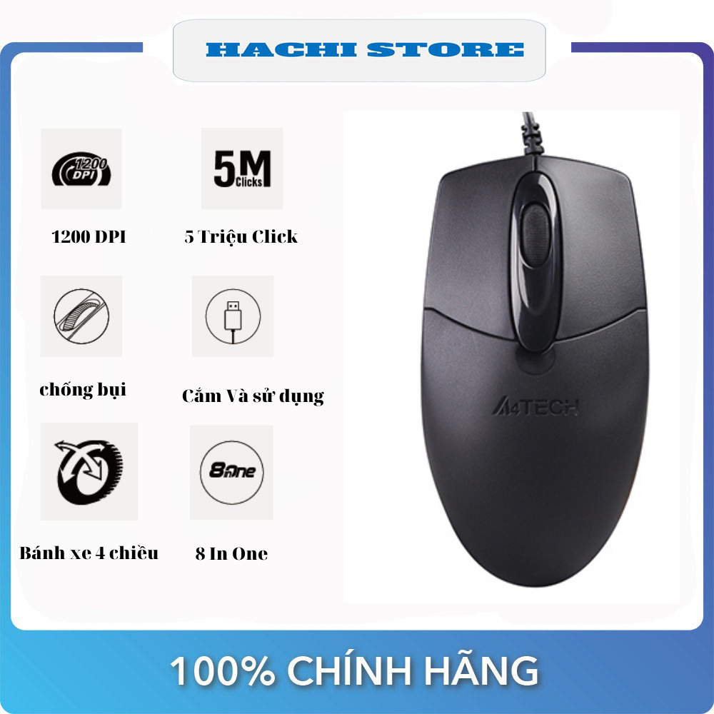 Chuột quang có dây a4tech op-720 - hàng chính hãng