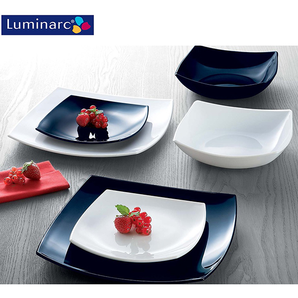 Đĩa thủy tinh Luminarc Quadrato Noir 19cm-D7200