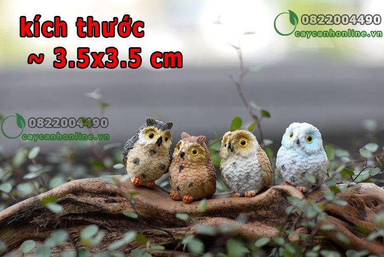 Chim cú mèo - tượng trang trí tiểu cảnh trang trí bàn làm việc - phụ kiện tiểu cảnh