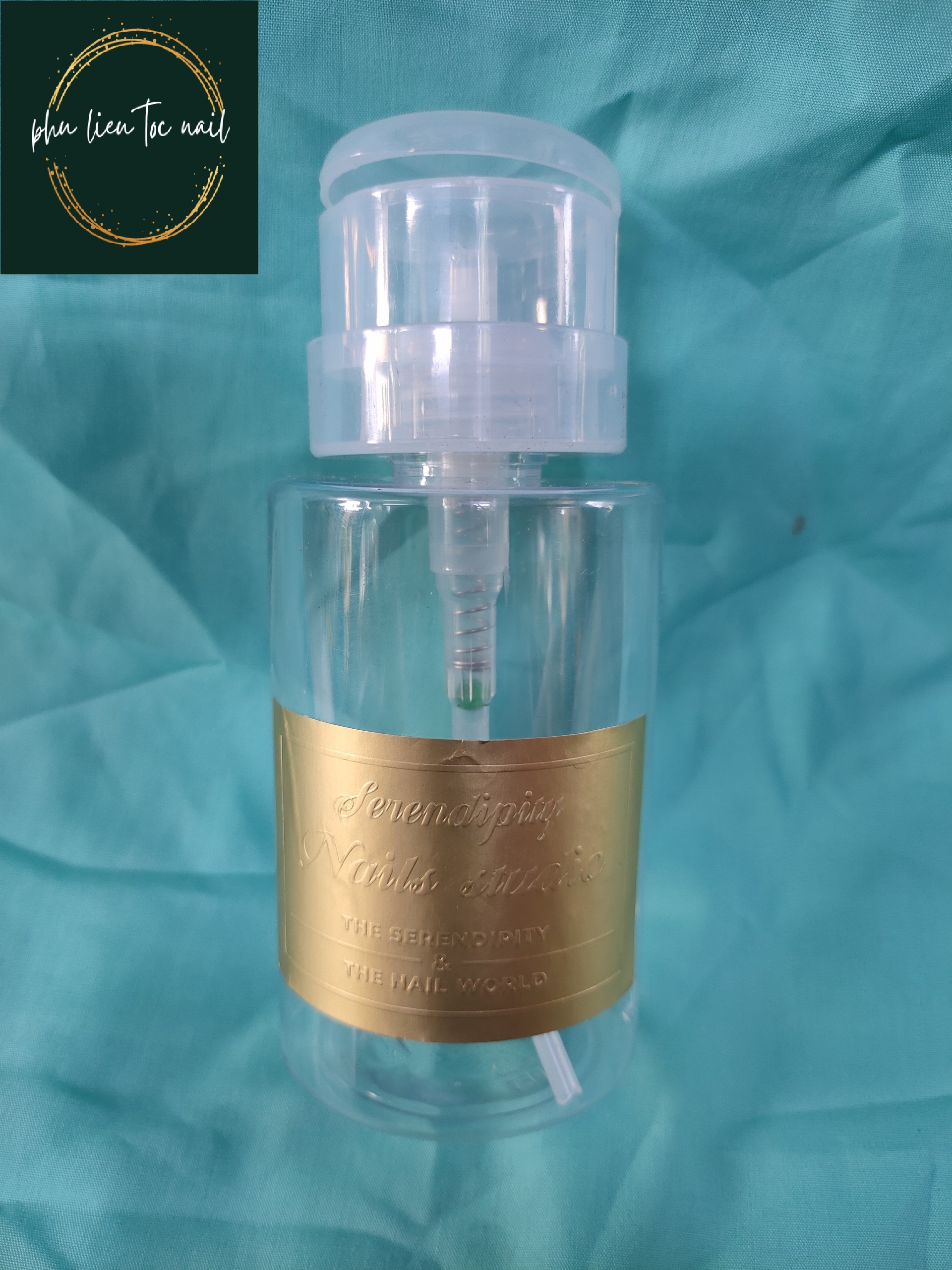 Bình nhấn acetone chai lớn tem vàng