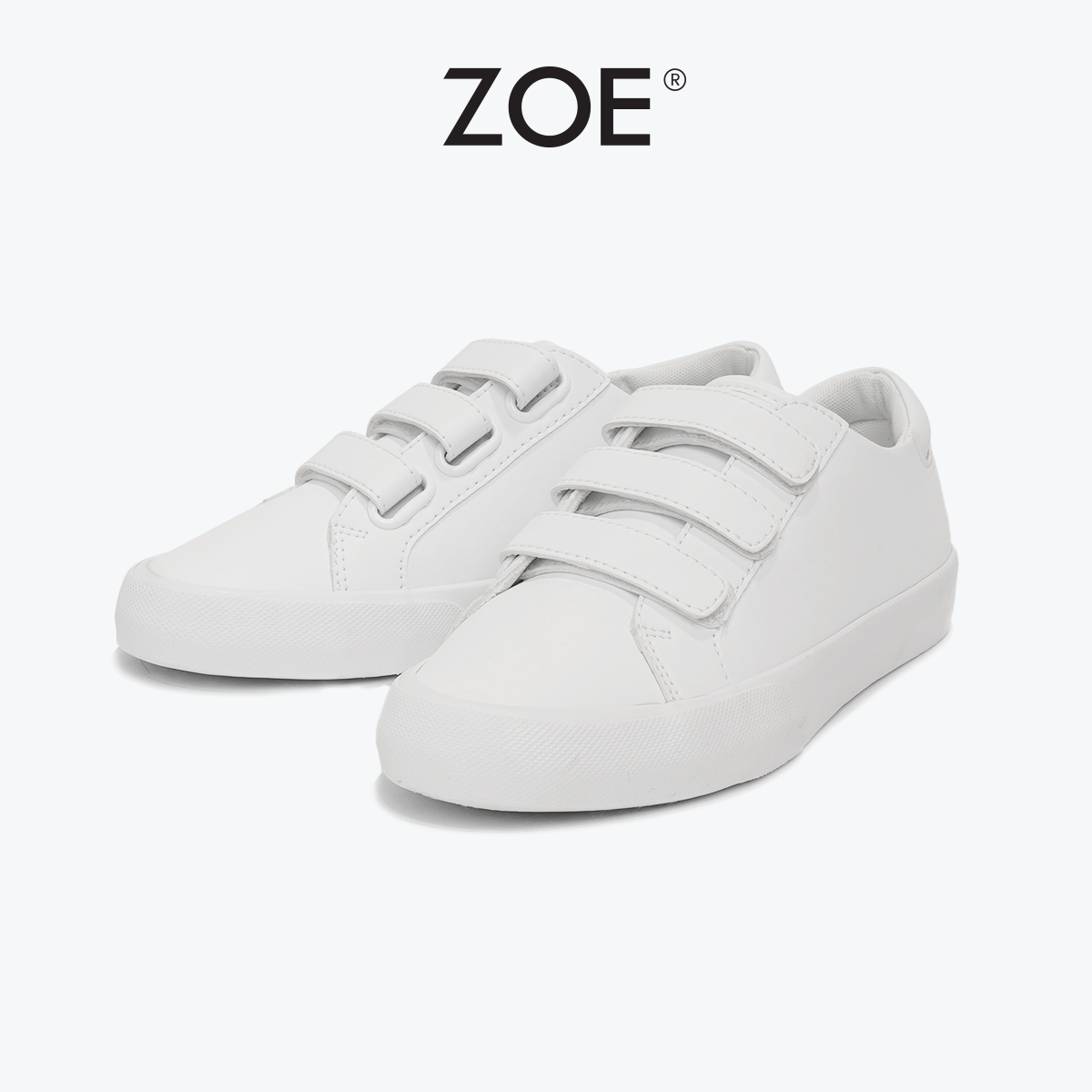 Giày Sneaker Trắng Quai Dán Zoe (Giày Thể Thao Trắng Hook N'Loop - SK005) | Zoe Official