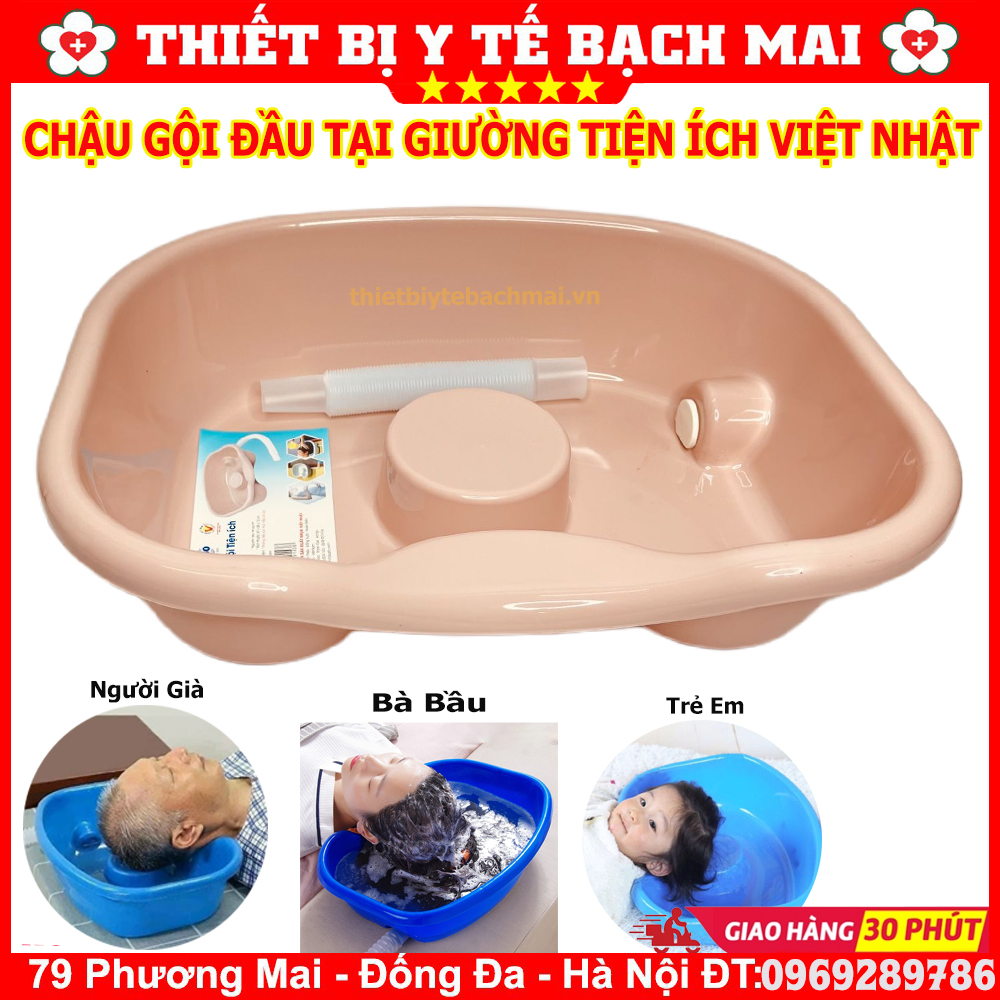 Chậu gội đầu tại giường, tại nhà, thau gội đầu chất liệu nhựa việt nhật cao câp siêu bền