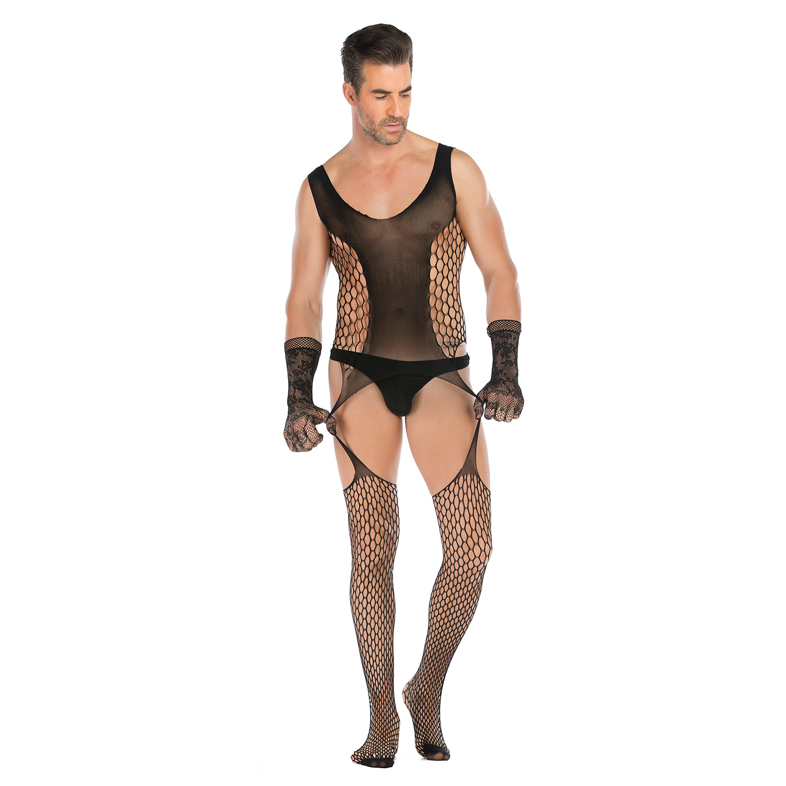 BODYSUIT NAM LƯỚI (QUẦN LIỀN ÁO) - A017 [che tên khi giao]