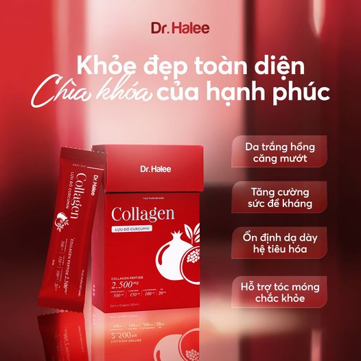 Nước Uống Collagen Lựu Đỏ Curcumin Dr Halee