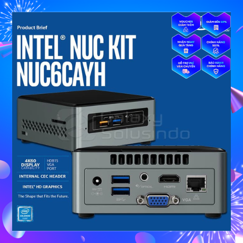 Máy tính mini Intel NUC 6 Celeron J3455 BOXNUC6CAYH(ĐA PHƯƠNG TIỆN TẤT CẢ TRONG 1)