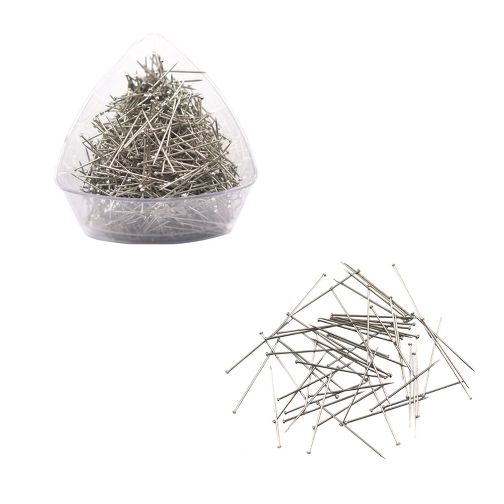 1000Pcs/Box Stainless Steel Pins Dressmaker Pin Shirt Silk Satin Pin Quilt Applique Sewing Needle 31mm