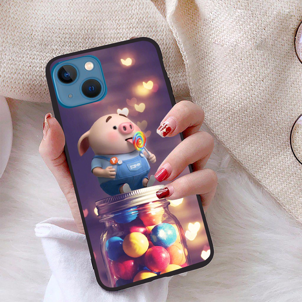 Ốp lưng iPhone 13 viền dẻo TPU BST Pig Cute