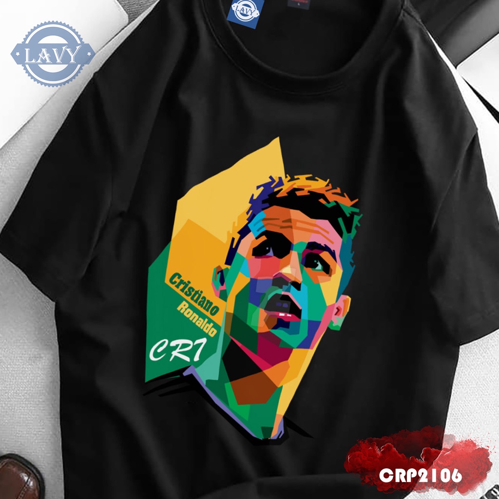 LUCKAdqv / Áo thun nam cổ tròn in hình Ronaldo CR7, áo phông unisex nam nữ vải cotton co giãn chất lượng cao  ！