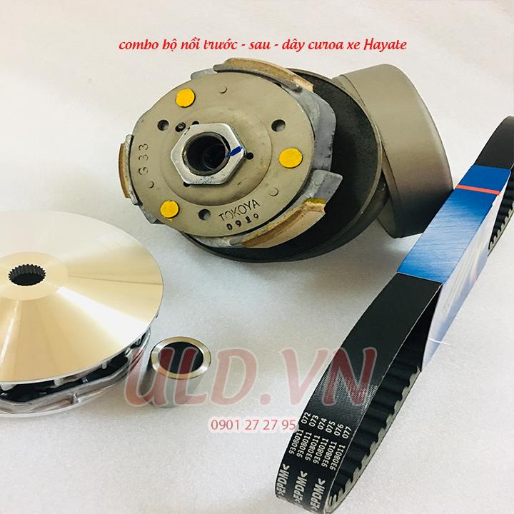 [HCM]combo bộ nồi trước - sau - dây curoa xe hayate