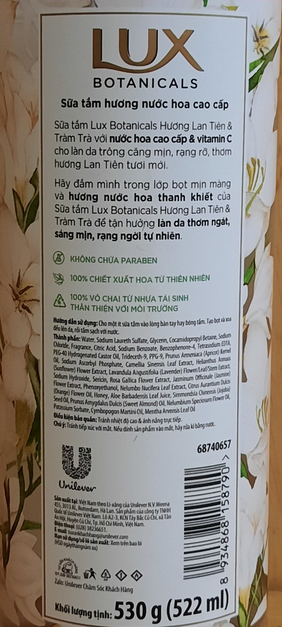 Sữa Tắm LUX 530g - BACH HOA HV
