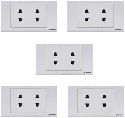 Bộ - 5 ổ cắm - đôi 2 chấu 16a - s18u2 - sino