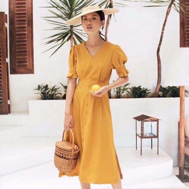 [HCM]Đầm suông dài 3 màu tay xếp li