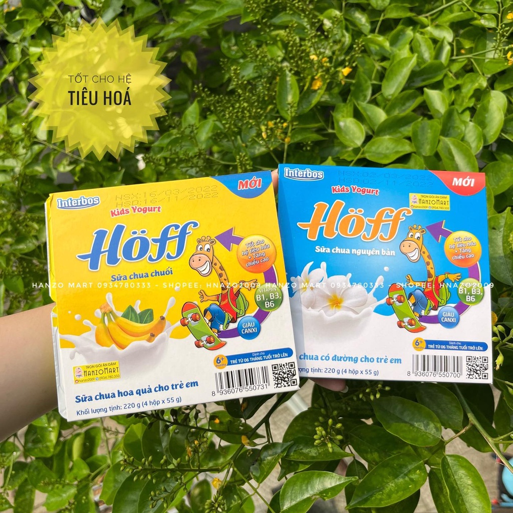Sữa chua Hoff trái cây  (lốc 4 hộp) 6m