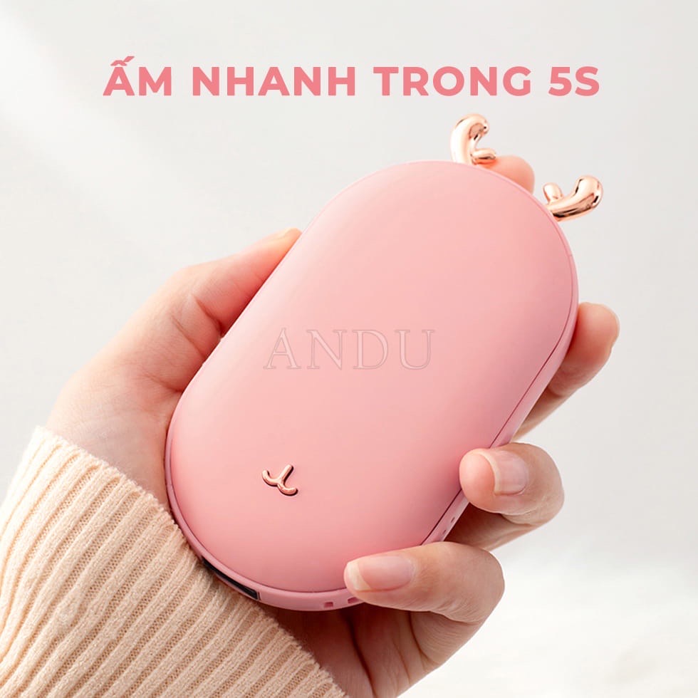 Máy sưởi ấm tay mini dùng sạc dự phòng, máy sưởi ấm cầm tay cho bé