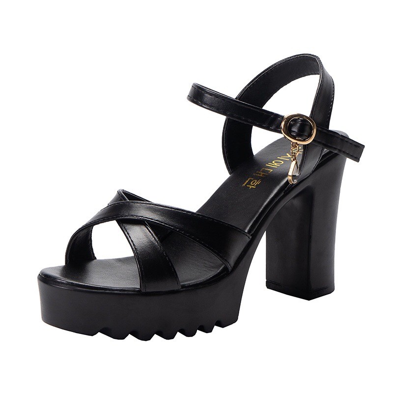 giày cao gót nữ/ sandal nữ độn đế cao 11 phân