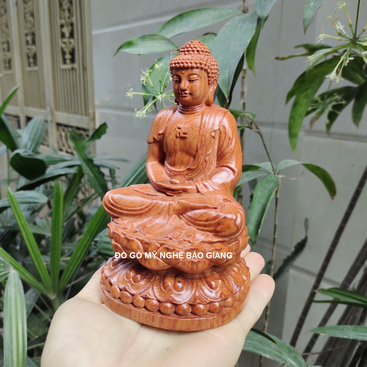 Tượng phật a di đà gỗ hương