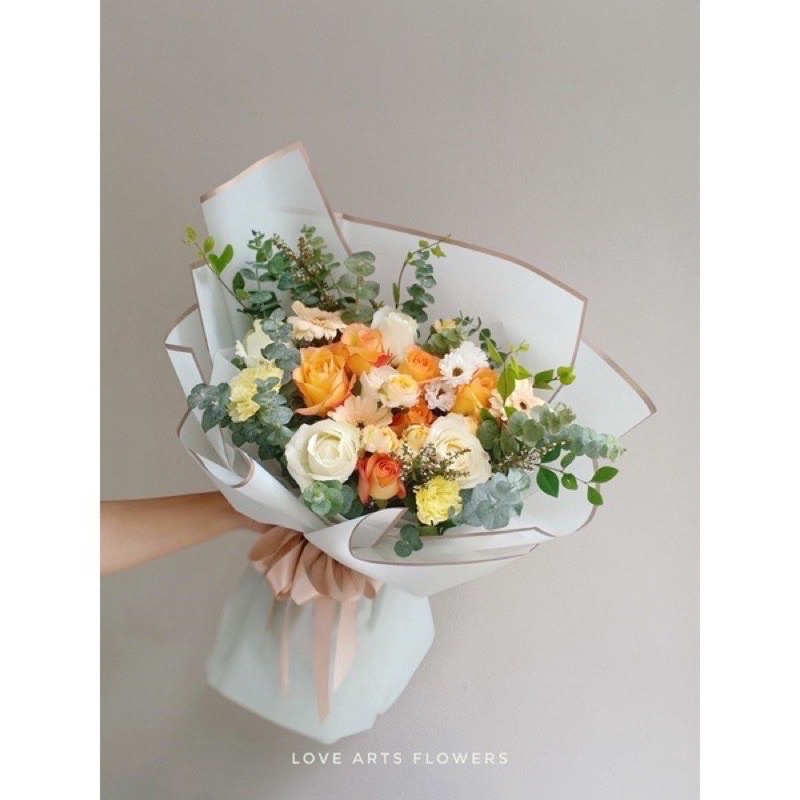 Giấy bóng mờ viền đồng bó hoa (Tập20 tờ)