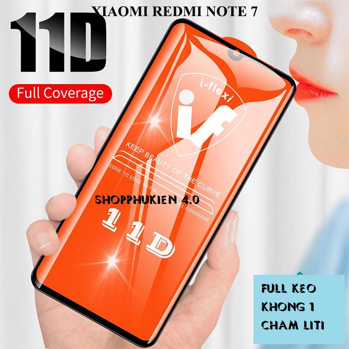 Kính Cường lực 11D Redmi Note 7/Note 7 Pro full màn viền đen siêu mỏng không ăn vào màn hình giống ảnh 100 %