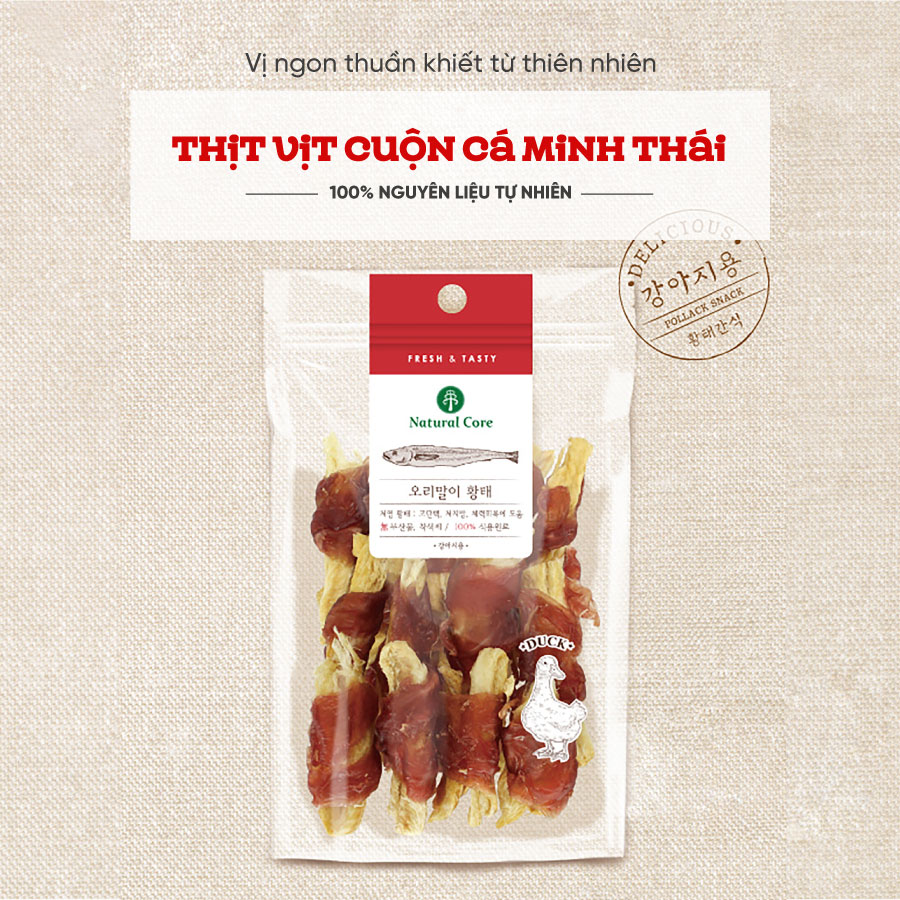 Thịt Cuộn Cá Minh Thái, Snack, Bánh Thưởng Cho Chó NATURAL CORE
