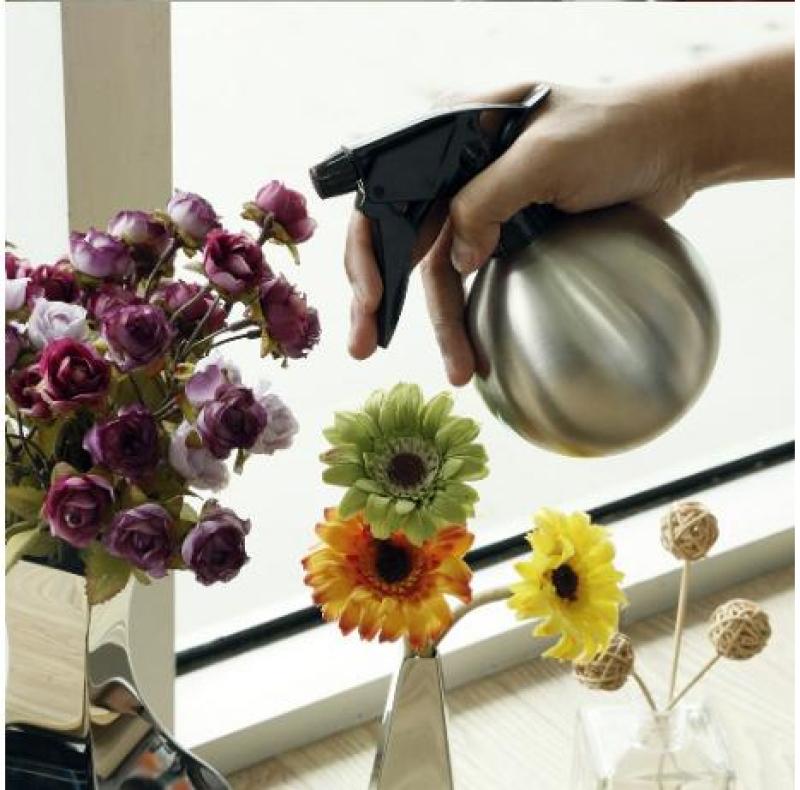 Bình bom tưới hoa inox 304 cao cấp bóng đẹp siêu bền, vòi xịt đa cấp độ cho đam mê hoa cảnh mini