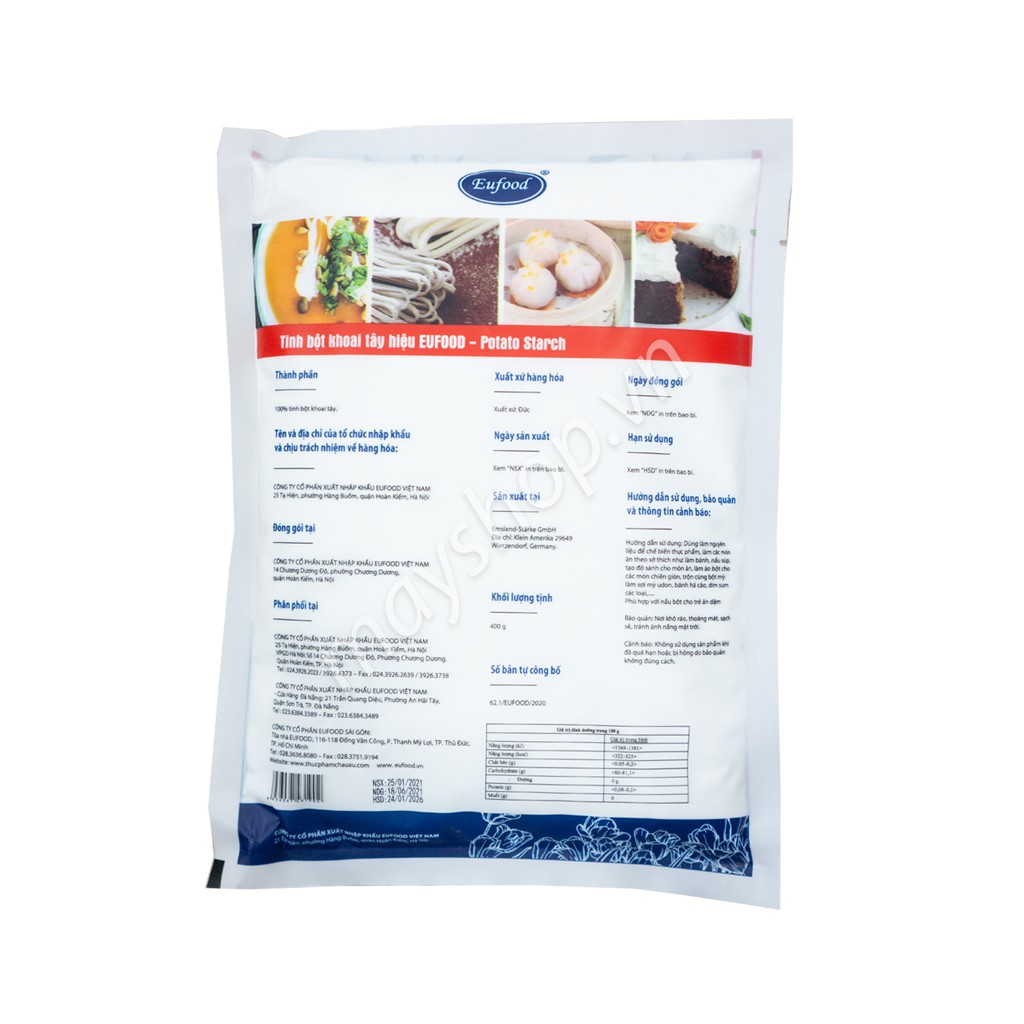 Tinh bột khoai tây Eufood (400g)