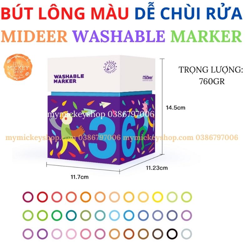 Mideer bút sáp màu vẽ sáp lụa nhiều màu nhiều mẫu cho bé lựa chọn