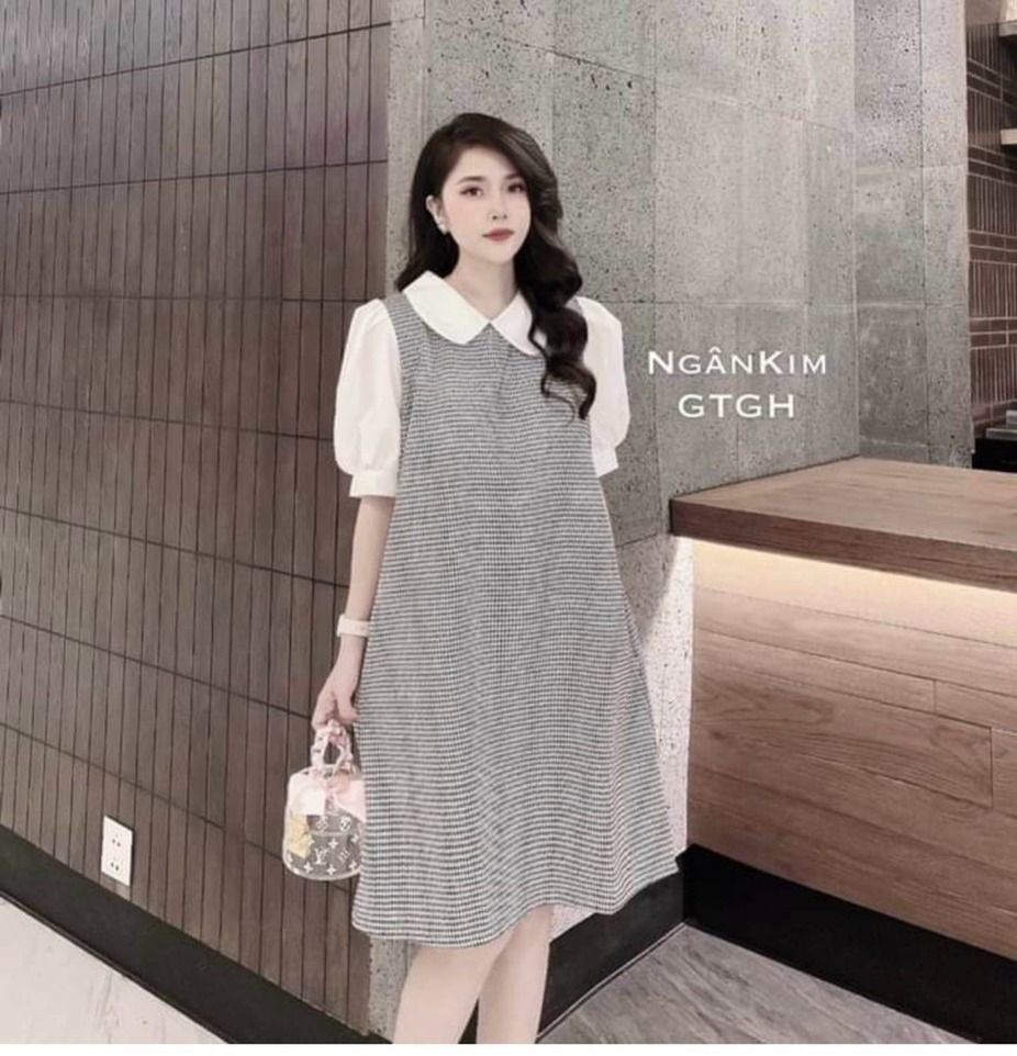 Đầm bầu thời trang thiết kế công sở dáng dài phong cách Hàn Quốc rẻ đẹp - Váy bầu đẹp giá rẻ