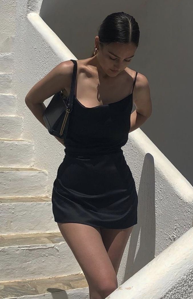 Đầm Lụa Latin Ngắn, Cổ Đổ Hai Dây - Tharo Clothing [DAM00031]
