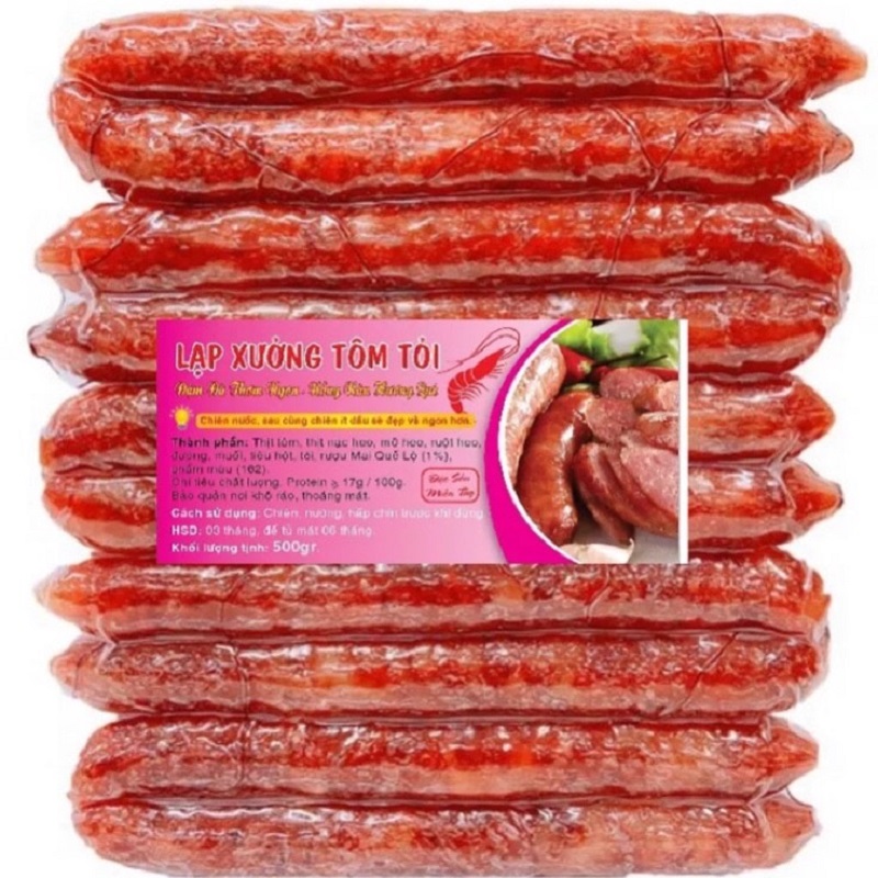 500gram hoặc 1kg lạp xưởng tôm tỏi tươi ngon - món quà biếu đặc biệt ngày tết