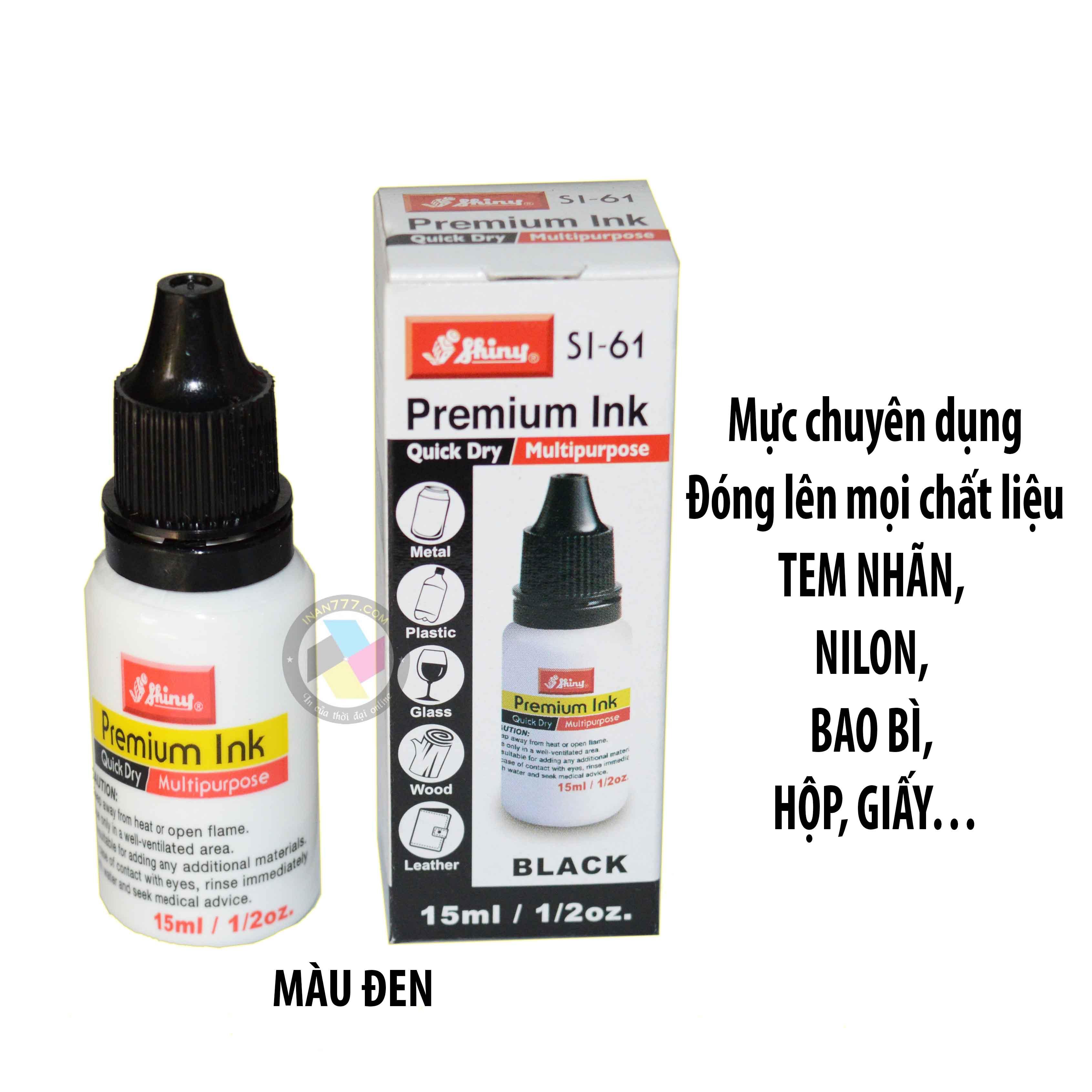 [HCM]Mực con dấu chuyên dụng đóng trên mọi chất liệu_nilon bao bì_ Hiệu Shiny