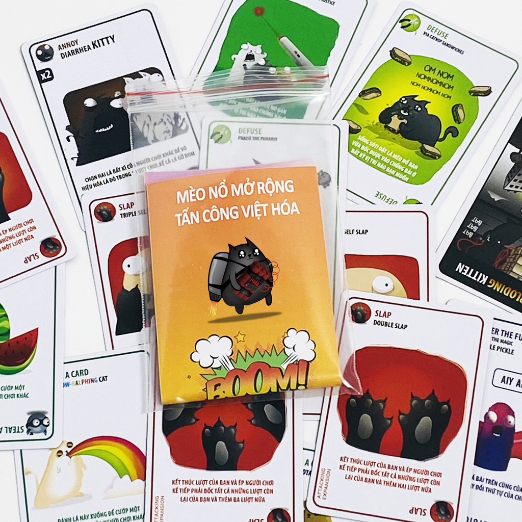 Combo Mèo Nổ - Full 6 Bản Mèo Nổ Mở Rộng (Tiếng Việt) - Exploding Kittens