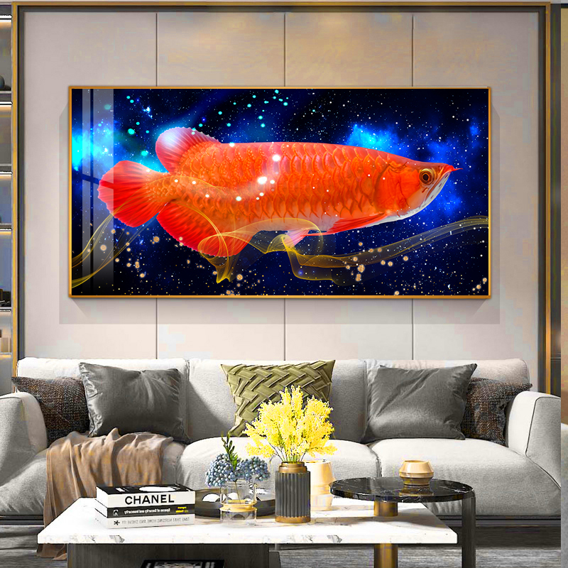 Tranh treo tường phủ bóng laminate cao cấp  VTC Cá rồng CR 7 TG nhiều kích thước