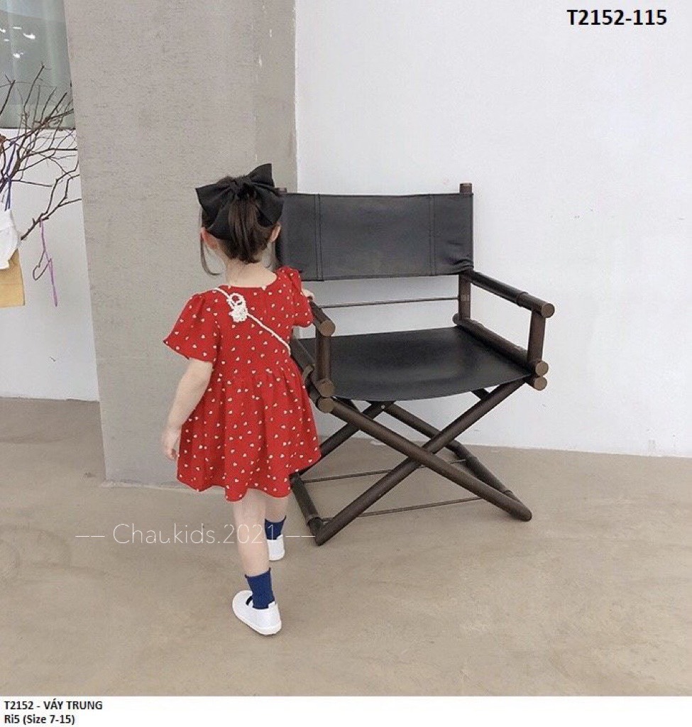 Váy đỏ chấm bi xinh xắn cho bé gái mặc hè (8-16kg)