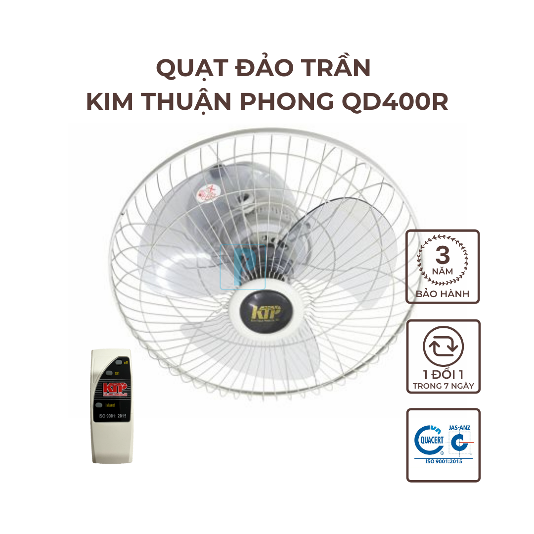 Quạt Đảo trần (Có Remote) Kim Thuận Phong QD400R