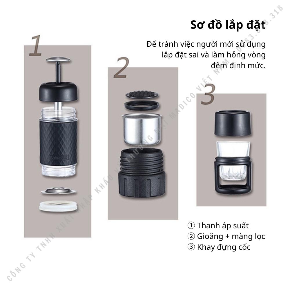 Máy pha cà phê cầm tay mini basic Staresso SP-200 (bản nâng cấp 2022) pha chế các loại espresso cà phê nâu đá capuchino latte - BH 12 tháng - Ulado